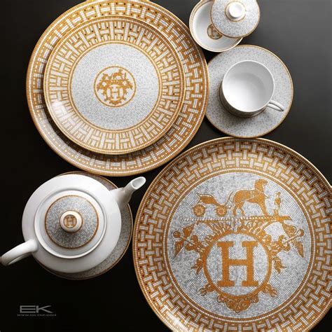 hermes gold wine glass|Hermes dinnerware sets.